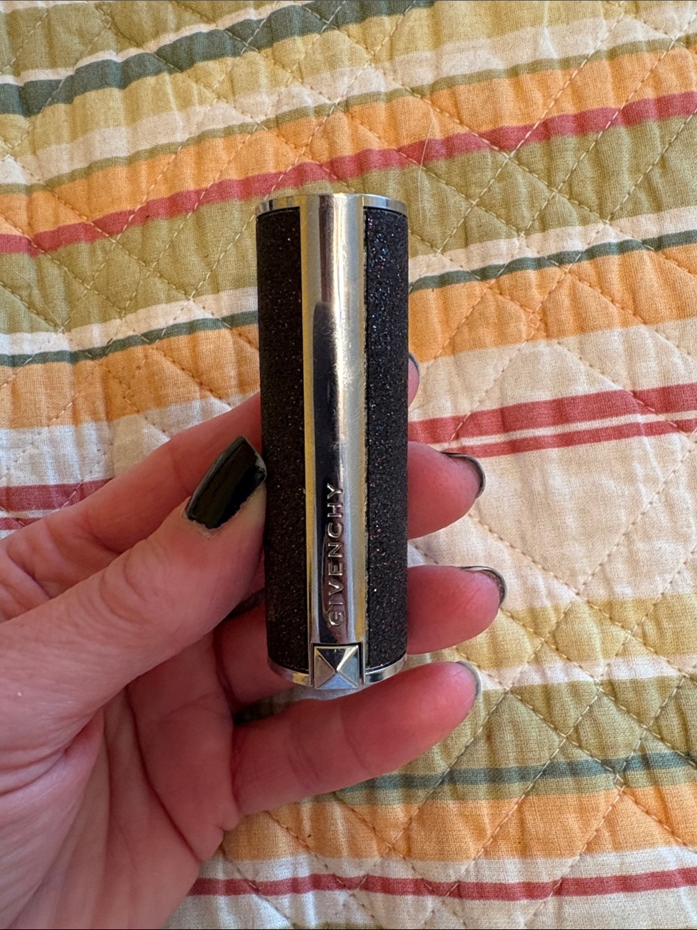 Givenchy lipstick “night in gold “in Black Glitter Lipstick Case